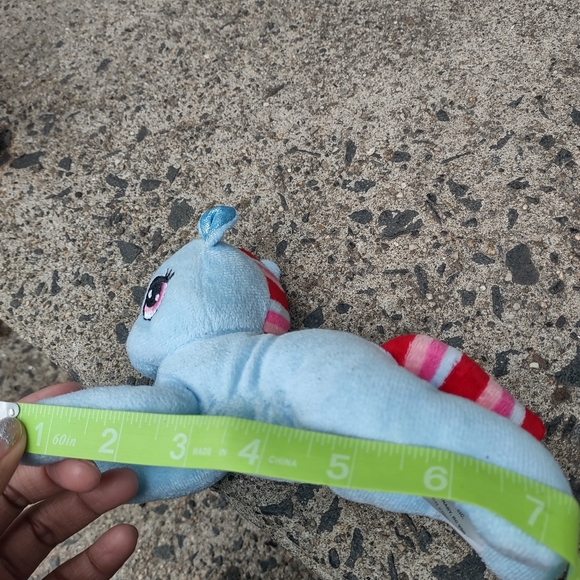 ✓Baby Pony unicorn Horse plush Greenbriar Baby blue with Candy Striped Mane - Picture 12 of 14
